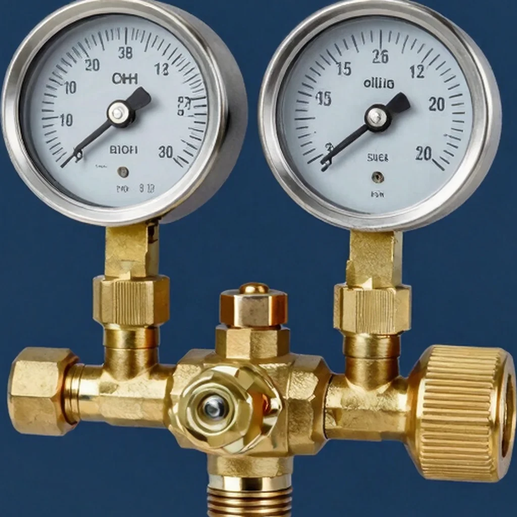 FHtorch brass oxygen gas regulator with dual gauges